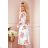 388-2 FRANCES - chiffon dress with a neckline - mallow pattern