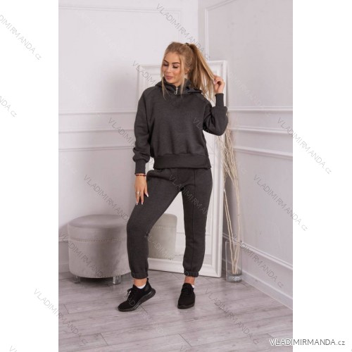 Insulated set with turtleneck and graphite hood