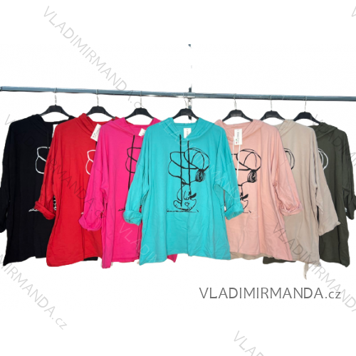 Kleid Oversize Kurzarm Damen (4XL/5XL ONE SIZE) ITALSKÁ MÓDA IM422026