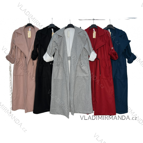 Kabát dlhý rukáv dámska nadrozmer (2XL/3XL ONE SIZE) TALIANSKA MÓDA IM422988