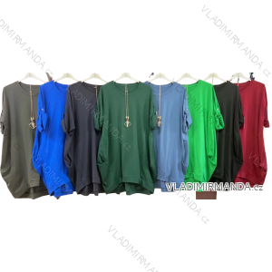 Šaty s přívěskem 3/4 rukáv dámské nadrozměr (3XL/4XL ONE SIZE) ITALSKá MóDA IM422996LH
