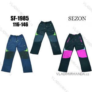 Kalhoty softshellové s fleecem dětské dorost chlapecké a dívčí (116-146) SEZON SEZ22SF-1985