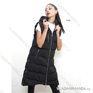 Vesta dlhá s kapucňou bez rukávov dámske (S-2XL) TALIANSKA MÓDA IMPBD2281261a
