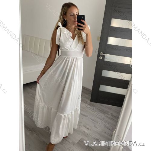 Summer short sleeve summer dress (S / M ONE SIZE) ITALIAN FASHION IMWY21019 S/M white