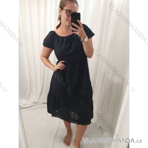 Women's Summer Cotton Short Sleeve Dress (S/M ONE SIZE) ITALIAN FASHION IM722253