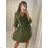 Šaty/košeľa predĺžená s opaskom 3/4 rukáv dámske (S/M ONE SIZE) TALIANSKA MÓDA IMWC222872
