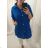 Košile krátký rukáv dámské (4XL/5XL) ITALSKÁ MÓDA IMM2253320 královská modrá 4XL/5XL