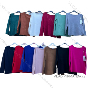 Svetr úpletový tenký dlouhý rukáv dámský (S/M ONE SIZE) ITALSKÁ MÓDA IMD23733