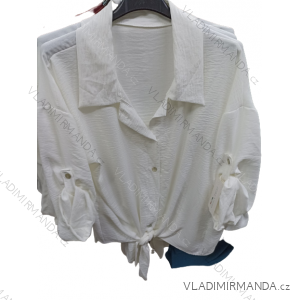 Košile dlouhý rukáv dámské proužek (S/M ONE SIZE) ITALSKá MóDA IM322340
