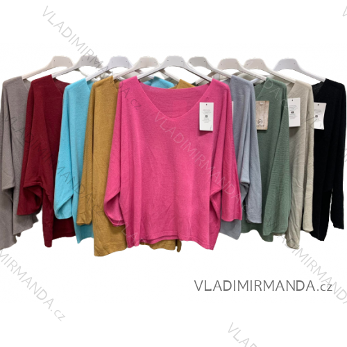 Svetr tenký dlouhý rukáv dámský nadrozměr (XL/2XL ONE SIZE) ITALSKá MODA IMC22575