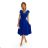 381-3 LINDA - chiffon dress with lace neckline - royal blue