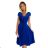 381-3 LINDA - chiffon dress with lace neckline - royal blue