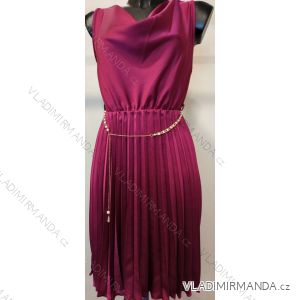 Šaty s plisovanou sukní bez rukávu dámské (S/M ONE SIZE) ITALSKÁ MÓDA IMPMM22179580080