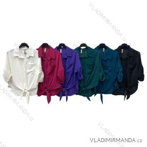 Košile/tunika košilová dlouhý rukáv dámská (S/M ONE SIZE) ITALSKÁ MÓDA IMPLM22175690080