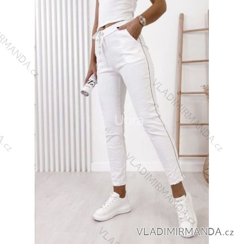 Kalhoty dlouhé strečové dámské (S/M/L ONE SIZE) ITALSKÁ MÓDA IMWA223025