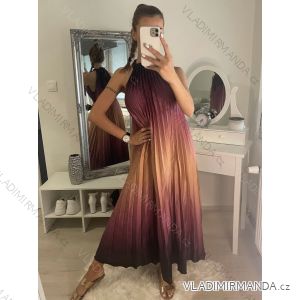 Šaty dlouhé letní ombré skládané bez rukávu dámské (S/M/L/XL ONE SIZE) ITALSKÁ MÓDA IMPLM222294/DR