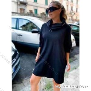 Šaty mikinové dlouhý rukáv dámské nadrozměr (XL/2XL ONE SIZE) ITALSKÁ MÓDA IMD23843