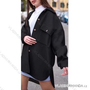 Kabátek krátký flaušový dlouhý rukáv dámský (S/M ONE SIZE) ITALSKÁ MÓDA IMWY22197