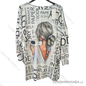 Svetr dlouhý rukáv dámský nadrozměr  (L/XL/2XL ONE SIZE) ITALSKÁ MÓDA IM42210434