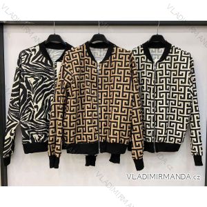 Mikina na zip dlouhý rukáv dámské (S/M ONE SIZE) ITALSKÁ MÓDA IMWE223096