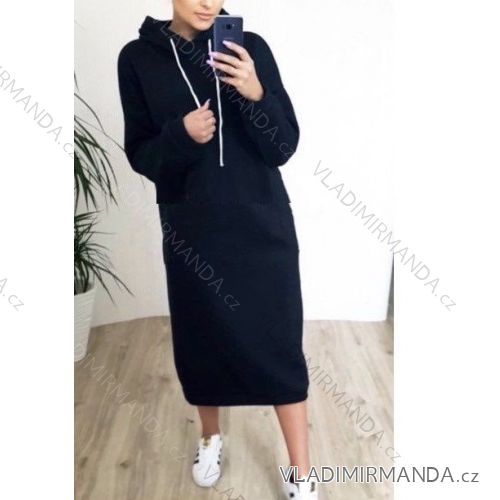 Mikina zateplená s kapucňou dlhý rukáv dámske (S/M ONE SIZE) TALIANSKA MÓDA IMWGG22004