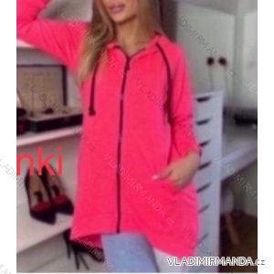 Mikina na zips s kapucňou dlhý rukáv dámske (S/M ONE SIZE) TALIANSKA MÓDA IMWGG22011