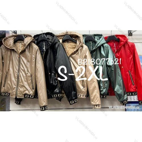 Bunda s kapucí dlouhý rukáv dámská (S-2XL) FRANCOUZSKÁ MÓDA FMWB22B218077B21