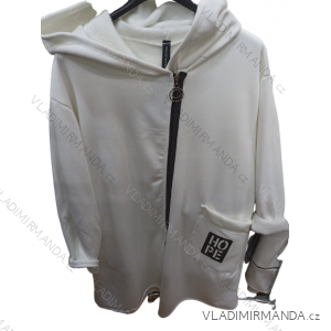 Mikina na zips s kapucňou dlhý rukáv dámske (L/XL/2XL ONE SIZE) TALIANSKA MóDA IM4221339