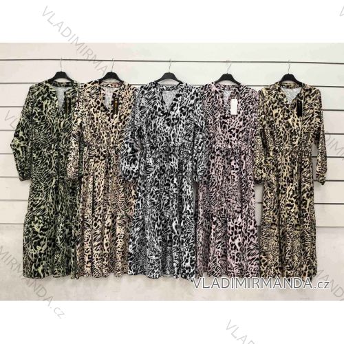 Šaty dlouhé košilové dlouhý rukáv dámské (S/M ONE SIZE) ITALSKÁ MÓDA IMWY22185