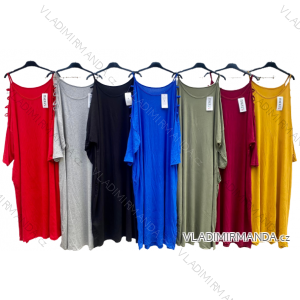 Šaty dlouhé maxi dlouhý rukáv dámské (2XL/3XL ONE SIZE) ITALSKÁ MÓDA IMD24097