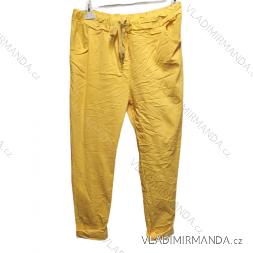 Kalhoty strečové dlouhé dámské (M/L ONE SIZE) ITALSKÁ MÓDA IMC22132/DR M/L Žlutá