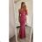 Šaty elegantní společenské na ramínka dámské (S/M ONE SIZE) ITALSKÁ MÓDA IM321608 Burgund S/M