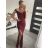 Šaty elegantní společenské na ramínka dámské (S/M ONE SIZE) ITALSKÁ MÓDA IM321608 Burgund S/M