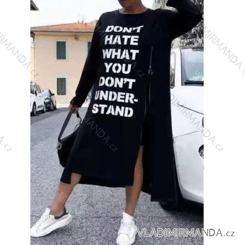 Šaty oversize dlouhý rukáv dámské (M/L/XL ONE SIZE) ITALSKÁ MÓDA IMWB22264