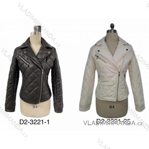 Bunda koženková dlhý rukáv dámska (S-XL) TALIANSKA MÓDA IMM22D2-3221
