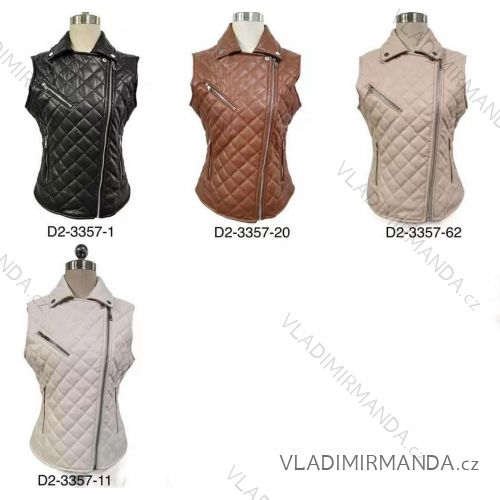 Women's Sleeveless Leatherette Vest Jacket (S-XL) ITALIAN FASHION IMM22D2-3335721