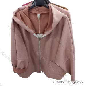 Kabátek oversize na zip s kapucí dámský (S/M/L ONE SIZE) ITALSKá MóDA IM322249