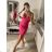 Šaty elegantní mini na ramínka dámské (S/M ONE SIZE) ITALSKÁ MÓDA IM322105