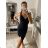 Šaty elegantní mini na ramínka dámské (S/M ONE SIZE) ITALSKÁ MÓDA IM322105