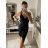 Šaty elegantní mini na ramínka dámské (S/M ONE SIZE) ITALSKÁ MÓDA IM322105