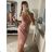 Šaty elegantní společenské na ramínka dámské (S/M ONE SIZE) ITALSKÁ MÓDA IM321608