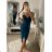 Šaty elegantní společenské na ramínka dámské (S/M ONE SIZE) ITALSKÁ MÓDA IM321608