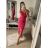 Šaty elegantní společenské dlouhé na ramínka dámské (XS/S/M/L ONE SIZE) ITALSKÁ MÓDA IM322130/DR růžová tmavá