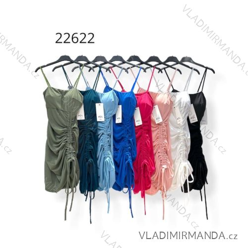 Šaty sexy mini na ramínka dámské (S/M ONE SIZE) ITALSKÁ MÓDA IMPHD2222622-1