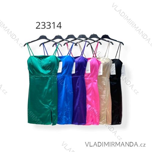Šaty mini na ramínka dámské (S/M ONE SIZE) ITALSKÁ MÓDA IMPHD2223314