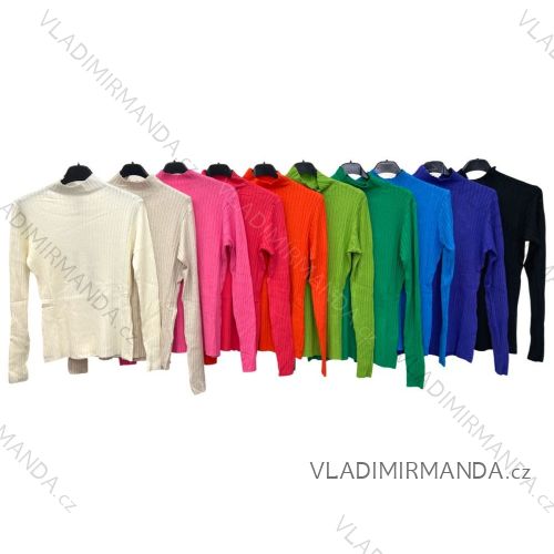 Svetr úpletový dlouhý rukáv dámský (S/M ONE SIZE) ITALSKÁ MÓDA IMP22003000070