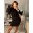 Šaty pletené dlouhý rukáv dámské (S/M ONE SIZE) ITALSKÁ MÓDA IMWB22233/DR <p>šedá</p> S/M