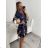 Šaty košilové dlouhý rukáv dámské (S/M/L ONE SIZE) ITALSKÁ MÓDA IM622105 Navy blue S/M