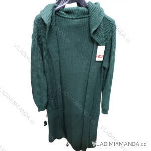 Cardigan pletený dlouhý rukáv dámský nadrozměr (XL/2XL ONE SIZE) ITALSKÁ MÓDA IM422697