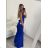 Šaty elegantné spoločenské dlhé na ramienka dámske (S/M ONE SIZE) TALIANSKA MóDA IMM22LS9714 červená S/M